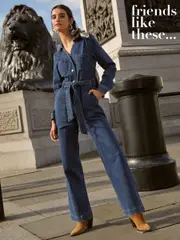 Friends Like These Blue Button Through Jumpsuit (AD5994) | $157
