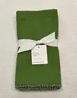 Set of 4 GREEN APPLE Pottery Barn MORGAN LACE TRIM ORGANIC COTTON NAPKIN 20 x 20