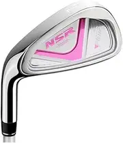 Premium Kids Golf Iron Club - #7 NSR Graphite Shaft for Ages 3-12, Left and Right Handed, Perfect for Boys & Girls Golf Beginners (Left Hand(Age 9-12)-Pink)