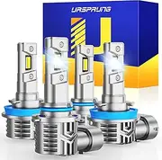 Ursprung 2025 Lastest H11 9005 Fog Light Bulb Combo, 5th-Gen 16CPS, 900% Brighter, 6500K Cool White H9 Light HB3 Bulbs H8, Aluminum Housing, Dual Cooling, IP68 Waterproof, Pack of 4