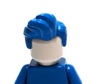 Lego - Minifigure Hair - Blue, Wavy, Tall, Swept Back, Side Part