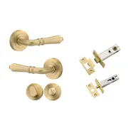 Iver Sarlat Door Lever Handle on Round Rose Privacy Kit