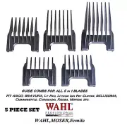 Wahl Attachment GUIDE 5 in 1 Blade COMB 5pc SET-GENIO,ChromStyle,Academy Clipper