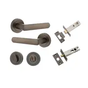 Iver Osaka Door Lever Handle on Round Rose Privacy Kit