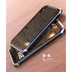 熱賣 iPhoneXR XsMax手機殼 I6 i7Plus 鋁合金邊框 iPhone8plus 手機殼 玻璃保護殼