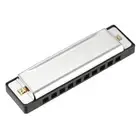 Harmonica 10 Holes 10 Tones C Key Harmonica Mouth Musical Instruments (Silver)