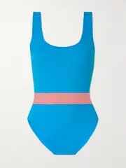 [Versace] Versace - Vita Jacquard-trimmed Swimsuit - Blue - 3 3 Blue