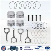 4X Connecting Rod & Pistons & Rings Kit For Hyundai Kia Accent Rio 1.6L 12-16