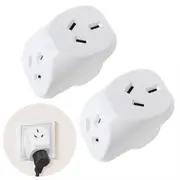 2X Double Power Plug Outlet Extender 1-to-2 Sockets Adapter 2400W Versatile