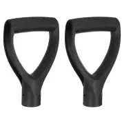 2pcs Shovel D Grip Handle 1-1/4""(32mm) Inner Dia. ABS Spade Snow Shovel, Black