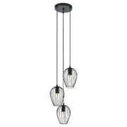 Newtown 3 Light Pendant Black - 49479