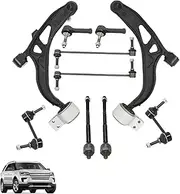 munirater 10pcs Front Lower Control Arm Ball Joint Sway Bar Tie Rod Replacement for 2011-2019 Explorer