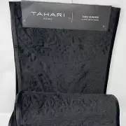 Tahari Home Holiday Table Runner Velvet Quilted 16X90 Black