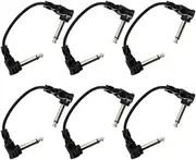 Hosa Molded Right-Angle to Same Guitar Patch Cable, 6 Inch, Pack of 6