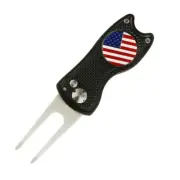 Foldable Golf Divot Tool with Golf Ball Marker black03
