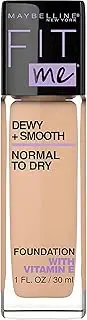 Maybelline New York, Liquid Foundation, Hydrating & Illuminating, Fit Me Dewy & Smooth, 30ml, 125 Nude Beige