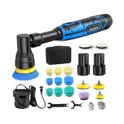 Mini Car Polisher, Cordless Orbital Buffer Polisher with 2 Batteries, Polishe...