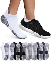 [YouShow] 8 Pairs of Trainer Socks Men Women Sports Socks Running Socks Breathable Cotton Padded Short Half Socks