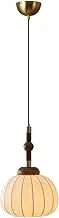 Industrial Vintage Globe Pendant Light - Large Fabric Hanging Lamp for Kitchen Island, Dining Room, Bedroom & Staircase - Mid Century Rustic Chandelier Fixture