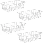Orgneas Freezer Organizer Bins Metal Wire Storage Baskets for Upright Refrigerator Chest Freezer, Kitchen Pantry Storage and Organization for Fruit Vegetable Soda Cans Toys and Snacks, Set of 4