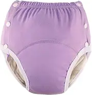 kokiya Adult Cloth Diaper Washable Nappy Cover Leak Protection Incontinence Underwear for Old Man Durable Waist 66-100cm, Purple