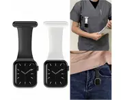 Silicone Replacement Watch Band Pin On Brooch Watch Band for Apple Watch-Black and White