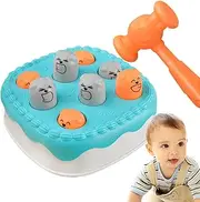 Whack-a-Mole Game With Hammer | Interactive Cake Shape Toy for Toddlers | Pounding Games (Blue, White)