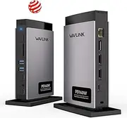 WAVLINK Laptop Docking Station 3 Monitors, 11 in 1 USB C Docking Station with PD3.1 140W Charging, 8K HDMI + Dual 8K Displayport, 5 USB-C/USB-A Ports, SD/TF Slot, Audio/Mic, RJ45 Ethernet