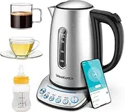 WeeKett Smart Kettle by - voice control with Amazon Alexa, Google & Siri, Variable Temperature Control, Keep Warm, Stainless Steel, BPA Free, Energy Efficient, 2200W, 1.7L