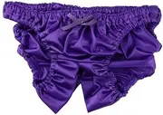 La-pomme(ラ ポーム) La Paume Women's Bikini Panties, Ferrica Fabric, Glossy, Soft, Ultra Small, Crunchy Look, Elastic in, Small, Scanty, Open Crotch, Perforated, Full Back Panties, Made in Japan