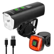 1500 Lumens USB Rechargeable LED Bike Light Set, Powerful Bicycle Front Headl...