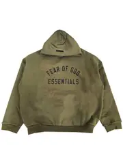 [FEAR OF GOD ESSENTIALS] fleece hoodie XXL Green