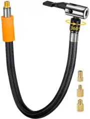 Tire Inflator Hose Adapter with 360-Degree Swivel Tire Air Chuck 11 Inch Lock...
