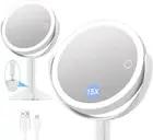 8.5inch 2600mAh Rechargeable Lighted Makeup Mirror,15X/1X Magnifying Double-S...