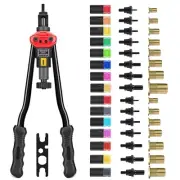 16”Hand Rivet Nut Tool,Professional Rivet Nut Setter Kit with 15 Mandrels&