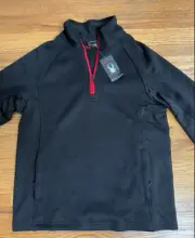 Spyder Mens 1/4 Quarter Zip Pullover Black Sweater Medium NWT