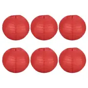 6pcs 8 Inch Folding Hanging Paper Lanterns for Wedding Home Party Red