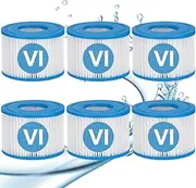 BCHKO 6 x Replacement Filters for MSPA Whirlpoal, Replacement Filter, Filter Cartridge, Water Filter, Filter for Hot Submarines and Spa, for Inflatable Pools