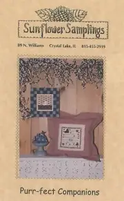 Sunflower Samplings Purr-fect Companions Cats Counted Cross Stitch Pattern
