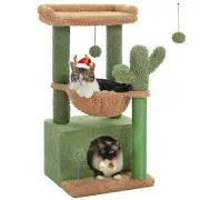 PEQULTI 4-in-1 Cactus Cat Tree, 33'' Cat Tower for Indoor Cats with Large Cat...