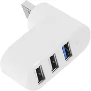 USB Port Splitter, 3 Port USB Hub for Laptop, 90/180 Degree Rotatable USB Hub Dock for Flash Drive Mobile PC Laptop Notebook