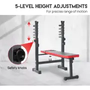Weight Bench Fitness Bench Press Squat Rack Adjustable Home Gym Equip 250KG