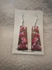NATIVE AMERICAN NAVAJO SHELL & TURQUOISE EARRINGS BY JAMESON PETE
