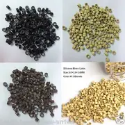 6 Colors Silicone Lined Micro Rings Loop Beads Links & Rings For Hair Extensions