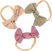 Hoement 3pcs Bow Headband Comfortable Elastic Hairbands for Parties Birthdays Family Events Stylish Hair Accessories