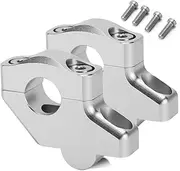 Handle Bar Riser Motorcycle Handlebar Riser Move Back Clamp Adapter Accessories for YA&MA&HA XVS650 V-Star 650(Silver)