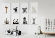 Baby Animals Nursery Unframed Wall Stickers Vinyl Murals Print Decal Art Kids AU