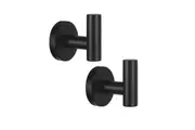 2 Pcs Wall Mount Bathroom Towel Hooks Holder Cloth Hanger Hook Kitchen Door Hanger Black