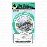 Cabin Circle Clear Rubber Stamps & Die Cutting Dies Art Impressions 4981 New