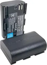 2X 2650mAh Battery Pack for Canon LP-E6N LP-E6 LPE6N LPE6 LC-E6E, EOS 5D Mark II,5D Mark III,5DS, 6D 7D 60D 60Da 70D 80D 90D,7D Mark II,7D Mark III,XC10,XC15 Camera